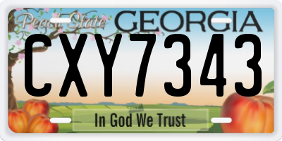 GA license plate CXY7343