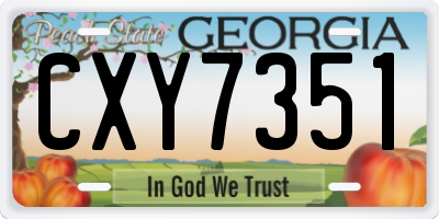 GA license plate CXY7351