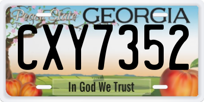 GA license plate CXY7352