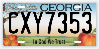 GA license plate CXY7353