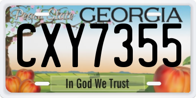 GA license plate CXY7355
