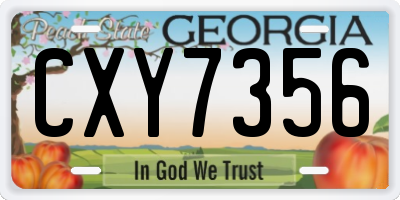 GA license plate CXY7356