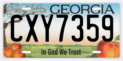 GA license plate CXY7359