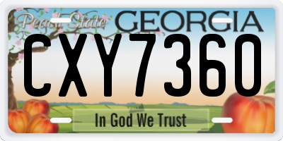 GA license plate CXY7360