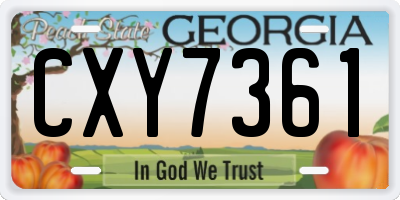 GA license plate CXY7361
