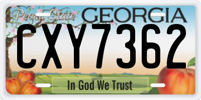 GA license plate CXY7362