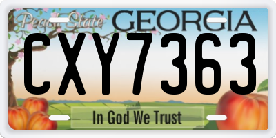 GA license plate CXY7363