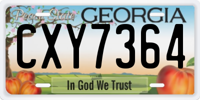GA license plate CXY7364