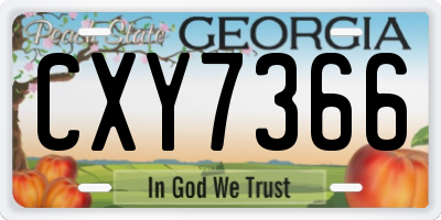 GA license plate CXY7366