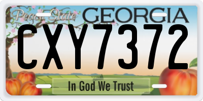 GA license plate CXY7372