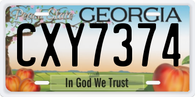 GA license plate CXY7374