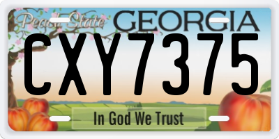 GA license plate CXY7375