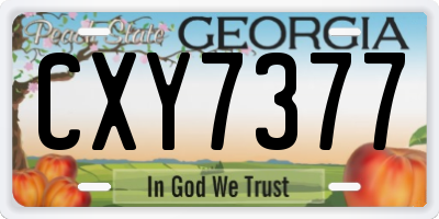 GA license plate CXY7377