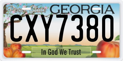 GA license plate CXY7380