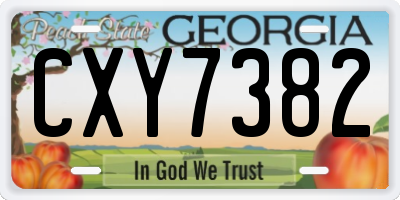 GA license plate CXY7382