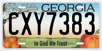 GA license plate CXY7383