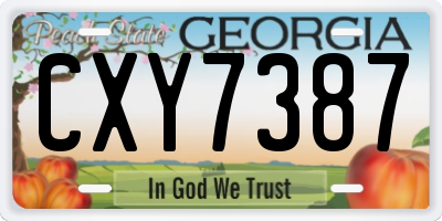 GA license plate CXY7387
