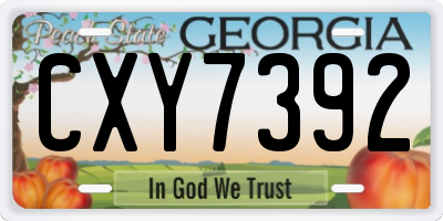 GA license plate CXY7392