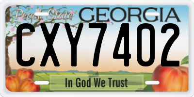 GA license plate CXY7402