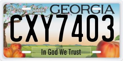 GA license plate CXY7403