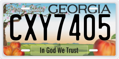 GA license plate CXY7405