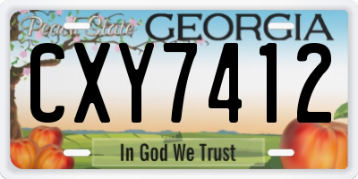 GA license plate CXY7412