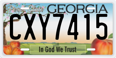 GA license plate CXY7415