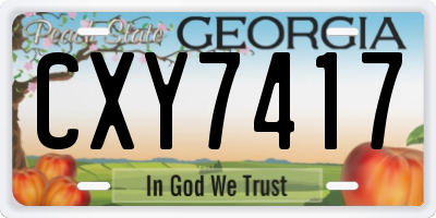 GA license plate CXY7417