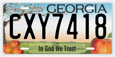 GA license plate CXY7418