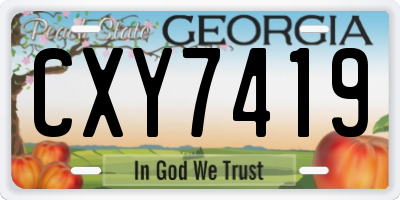 GA license plate CXY7419
