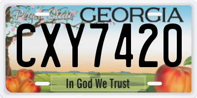 GA license plate CXY7420