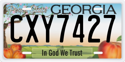 GA license plate CXY7427