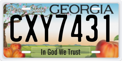 GA license plate CXY7431
