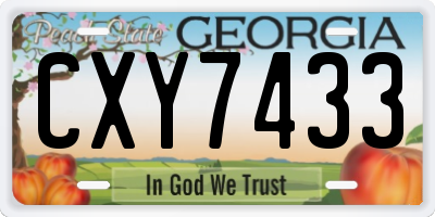 GA license plate CXY7433
