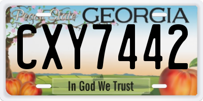 GA license plate CXY7442