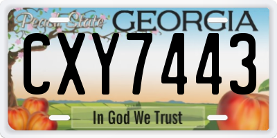 GA license plate CXY7443