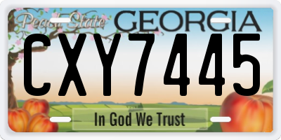 GA license plate CXY7445