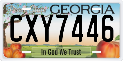 GA license plate CXY7446