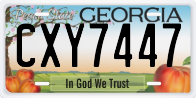 GA license plate CXY7447