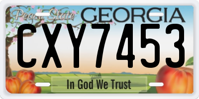 GA license plate CXY7453