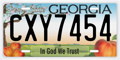 GA license plate CXY7454