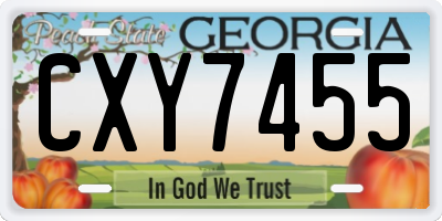 GA license plate CXY7455