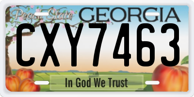 GA license plate CXY7463
