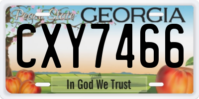 GA license plate CXY7466