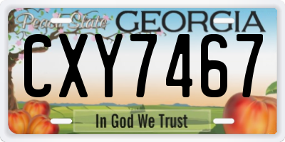 GA license plate CXY7467