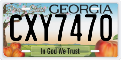 GA license plate CXY7470