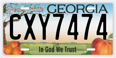 GA license plate CXY7474