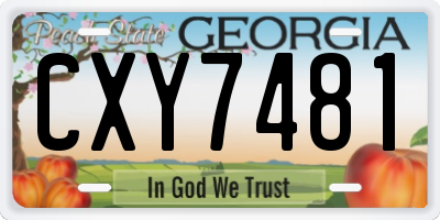 GA license plate CXY7481
