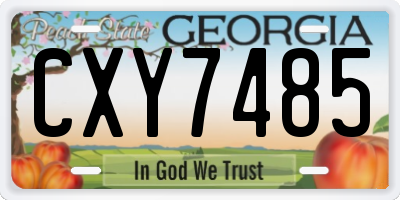 GA license plate CXY7485