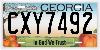 GA license plate CXY7492